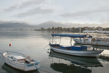 sunrise, lagün tekneler