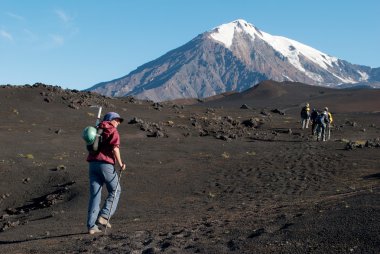 Kamçatka üzerinde trekking