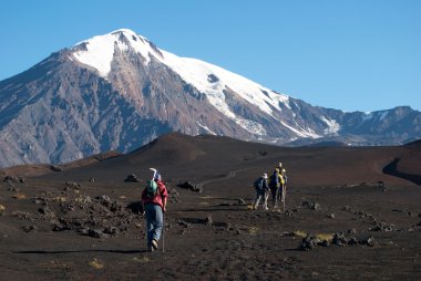 Kamçatka üzerinde trekking