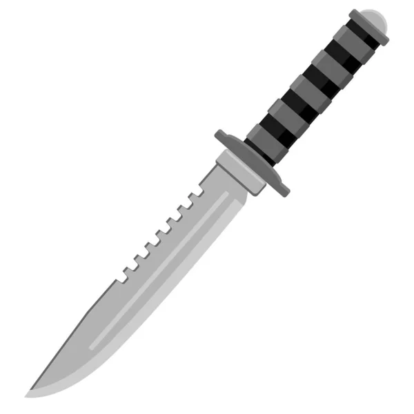 Nożem Myśliwskim Ilustracja Noża Białym Tle — Wektor stockowy