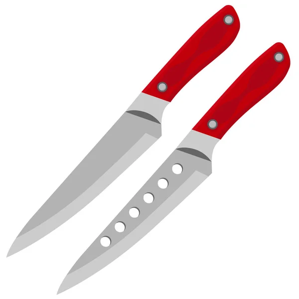 Kitchen Knife White Isolated Background Vector Illustration Theme Kitchen Utensils — Stock Vector
