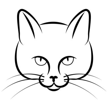 Bir kedinin vektör çizimi. Beyaz bir arkaplanda resim.
