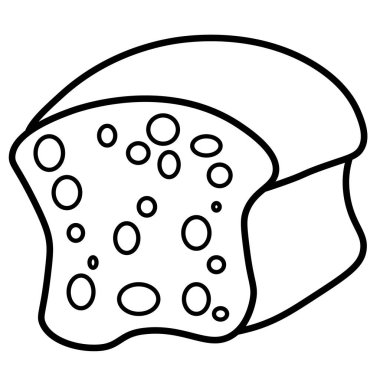 Ekmek boyama kitabı. Siyah ve beyaz vektör çizimi.