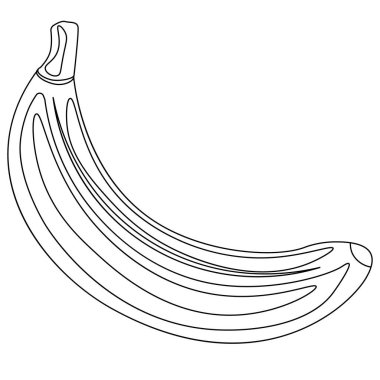 Muz boyama kitabı. Beyaz arkaplanda vektör illüstrasyonu.