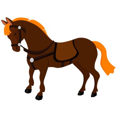 Vektör midilli atı. Çizgi film tarzı illüstrasyon.