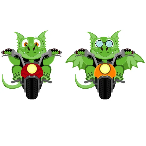Байкерский Дракон Векторная Иллюстрация Тигра Мотоциклиста — стоковый вектор