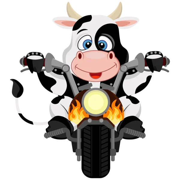 Bull Biker Vector Illustration White Background — Stock Vector