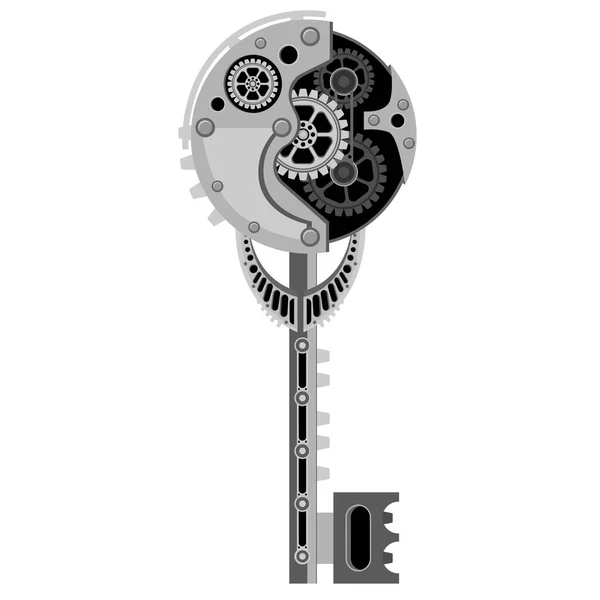 Steampunk金属古老的钥匙 装饰元素装饰在蒸汽灌装风格 矢量说明 — 图库矢量图片