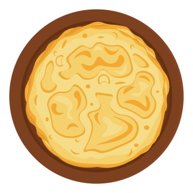 Tabakta krep. Ev yapımı pişirme teması üzerine vektör illüstrasyonu.