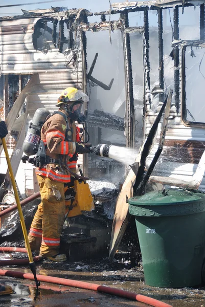 Incendio rimorchio — Foto Stock