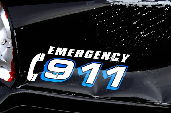 Damaged Police Car — Stock Photo, Image