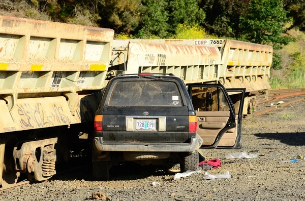 SUV v Train — Stock Photo, Image