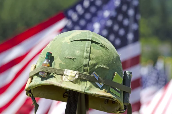 Flags and Helmet — Stock Photo, Image