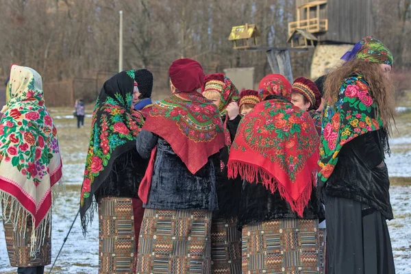 Kyiv Ukraine January 2022 Ukrainians National Costumes Celebration Orthodox Christmas — стокове фото
