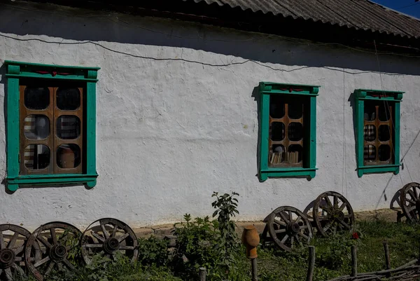 Sedniv Ukraine September 2021 Fragment Eines Traditionellen Ukrainischen Holzhauses Eingeschossige — Stockfoto
