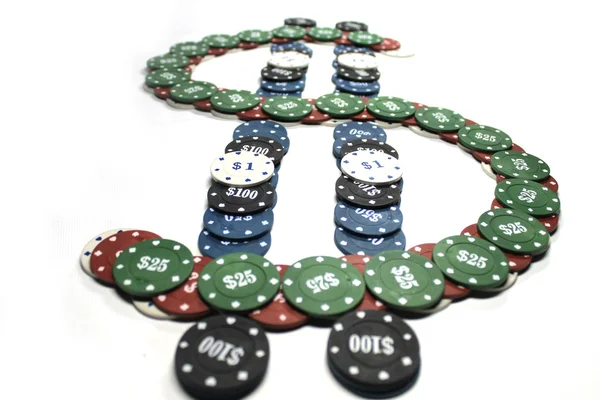 Poker fişleri, dollarsign Stok Fotoğraf