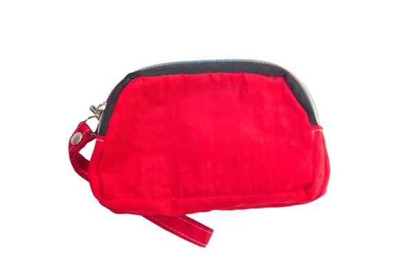 Czerwony portfel izolowany na białym tle — Zdjęcie stockowe