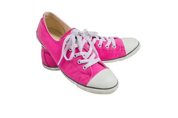Ροζ πάνινα παπούτσια για το κορίτσι. — Φωτογραφία Αρχείου