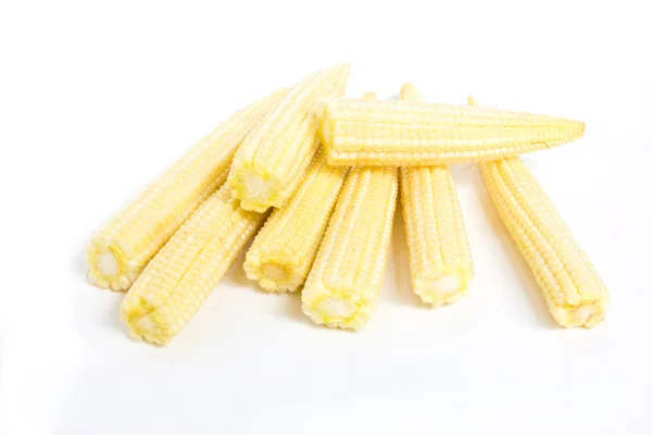 Дитяча кукурудза ізольована на білому тлі . — стокове фото
