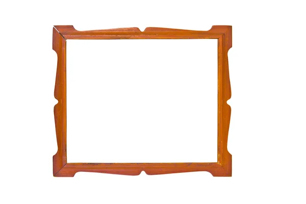 Vintage wooden picture frame isolated on white background. — Stock Photo, Image