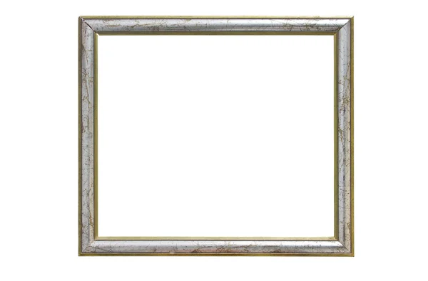 Vintage wooden picture frame isolated on white background. — Stock Photo, Image