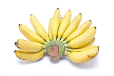 Asya muz beyaz zemin üzerine izole demet.