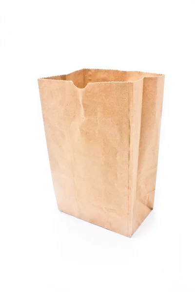 Recycle paper bag isolated on white background. — Stock Photo, Image