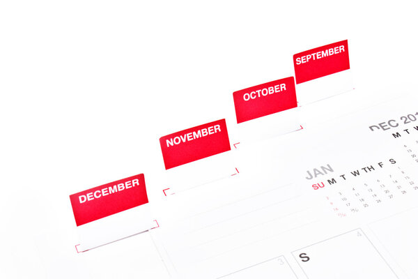 Close up monthly organizer.