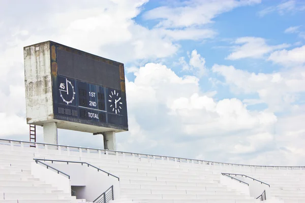 Old scoreboard and bleacher. — Stock Photo, Image