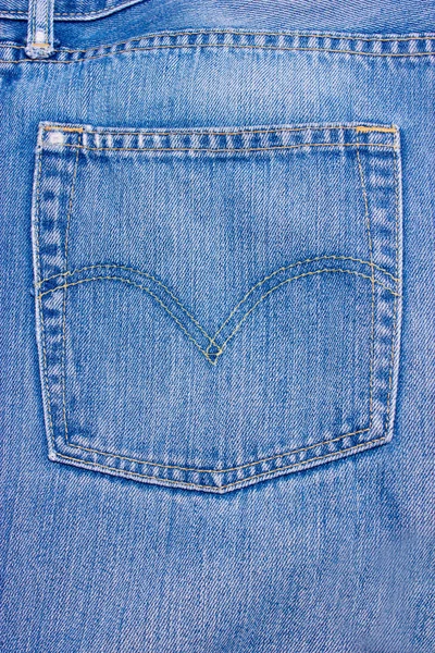 Blue jeans pocket closeup. — Stock Photo, Image