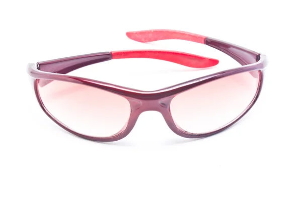 Mulheres óculos de sol de plástico rosa isolado no fundo branco . — Fotografia de Stock