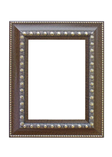 Brown picture frame isolated on white background. — Stock Photo, Image