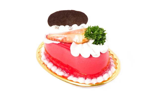 Strawberry cake isolated on white background. — Stock Photo, Image