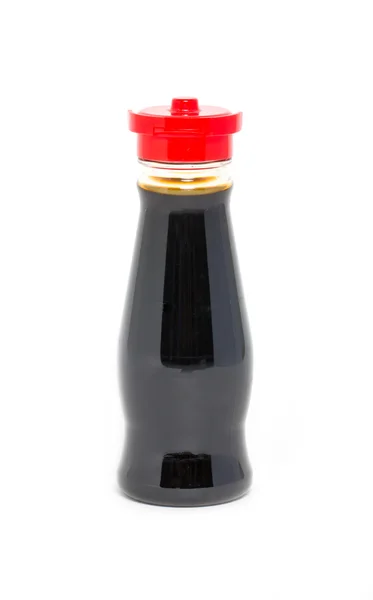 Japanese soy sauce in bottle isolated on white. — Stock Photo, Image