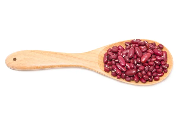 Kidney beans with wooden spoon — Stock Photo, Image