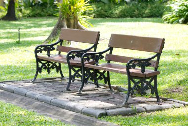 Parktaki ahşap bank..