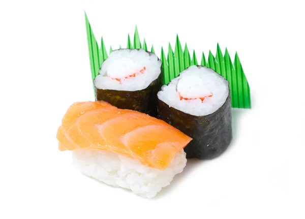 Sake sushi and Maki Sushi — Stock Photo, Image