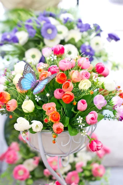 Artificial Decorated Flowers. — Stock Photo, Image