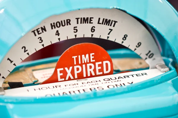 Time expired indicator on a parking meter. — Stock Photo, Image