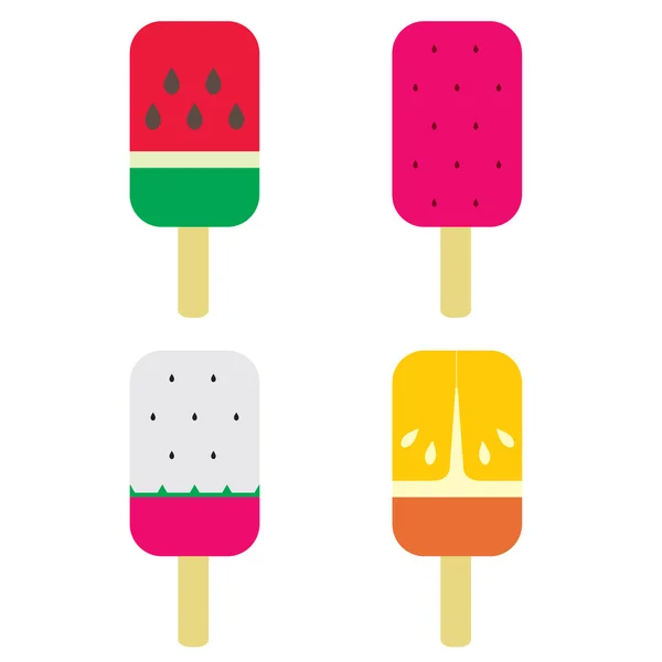 Sada ovocné zmrzliny Stick — Stockový vektor