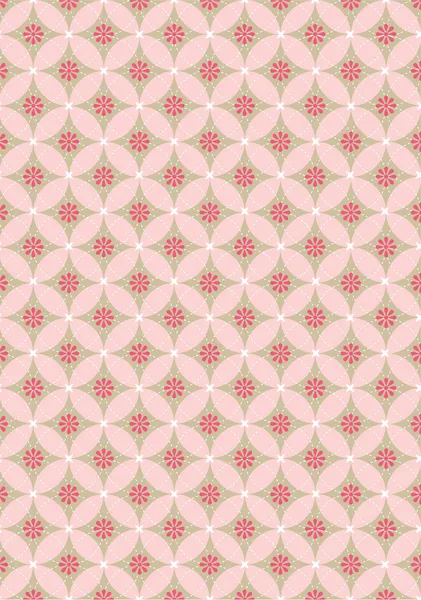 粉红色的花圆无缝模式中. — 图库矢量图片