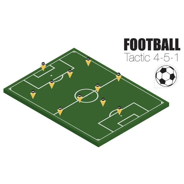 Formación de estrategia de fútbol — Vector de stock