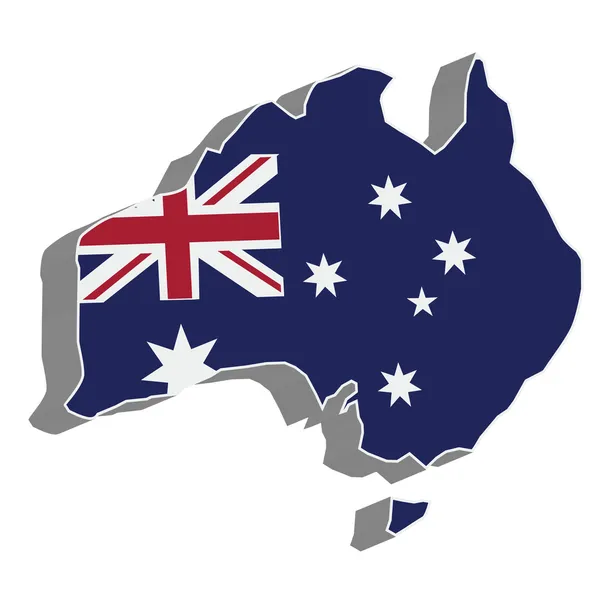 澳大利亚国旗地图. — 图库矢量图片