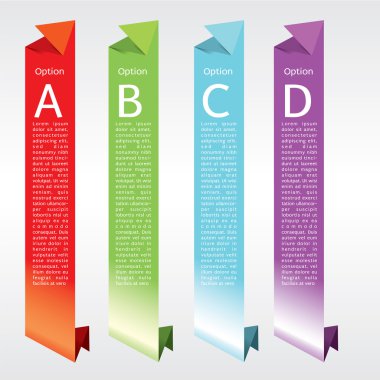 Vertical origami banners. clipart