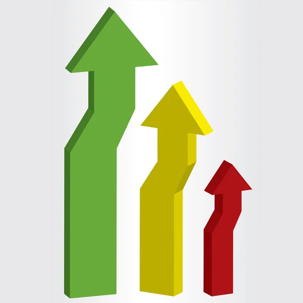 3D streszczenie strzałki kolorowe — Wektor stockowy