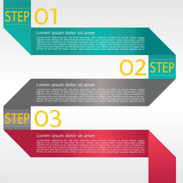 Abstracte banner vector in drie stappen. — Stockvector