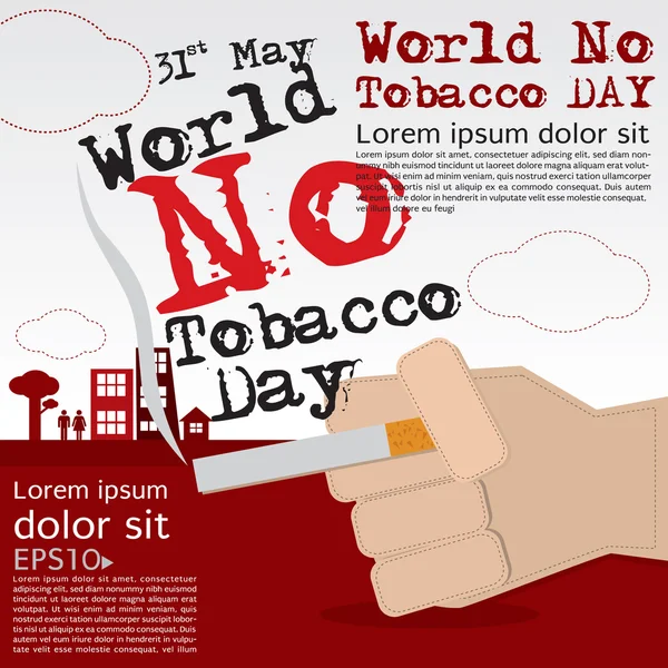 31 mai Journée mondiale sans tabac illustration . — Image vectorielle