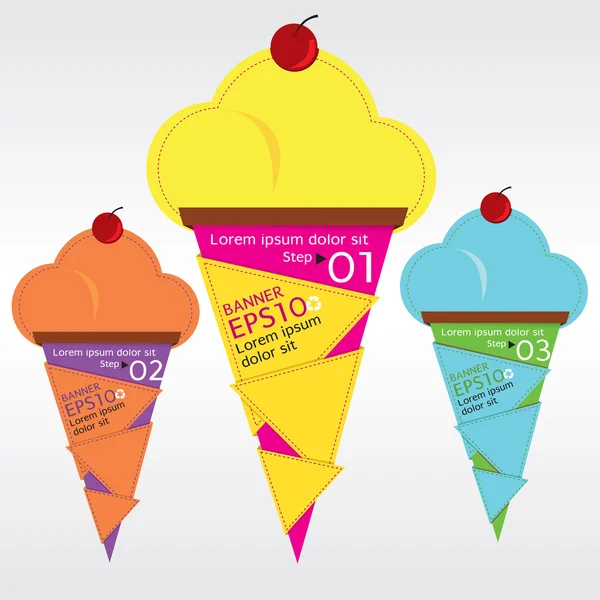 Helado colorido . — Vector de stock