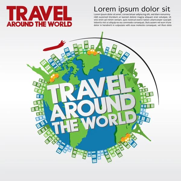 Travel around the world conceptual illustration. — Stock Vector