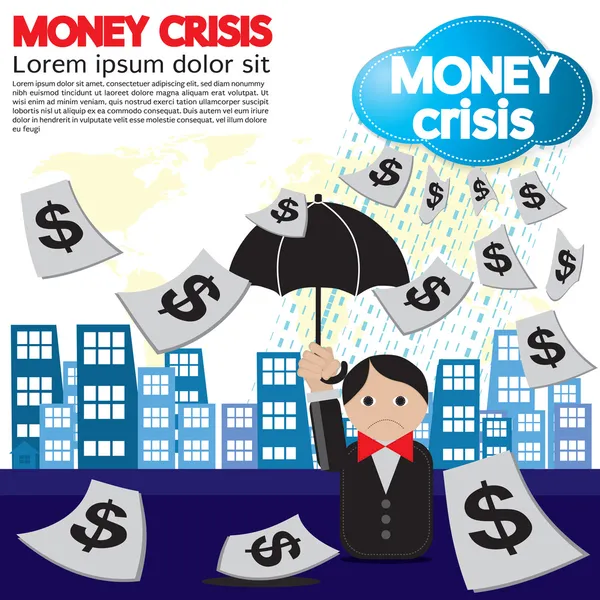 Crisis monetaria ilustración conceptual . — Vector de stock